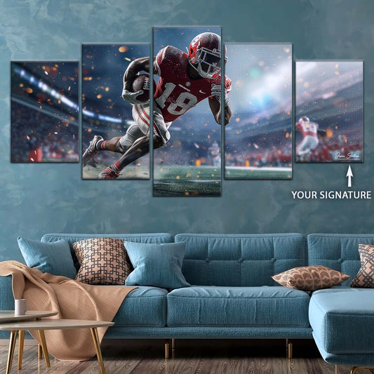 American Football Wall Art - AF5206 - NFL Football Touchdown Rush - American Football Poster - American Football Canvas