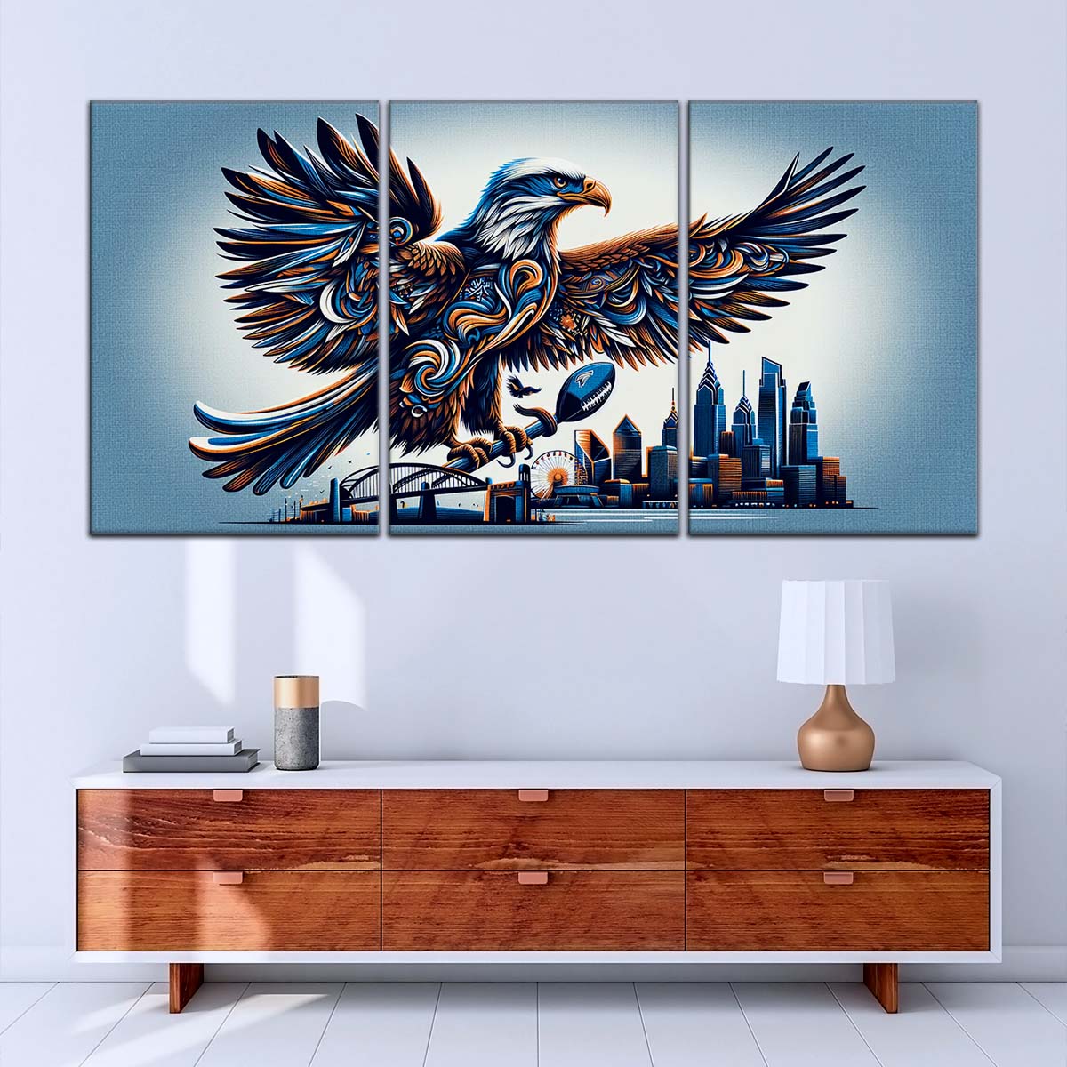 American Football Canvas Wall Art - AF5208 - Philadelphia Eagles - Majestic Flight - NFL Teams