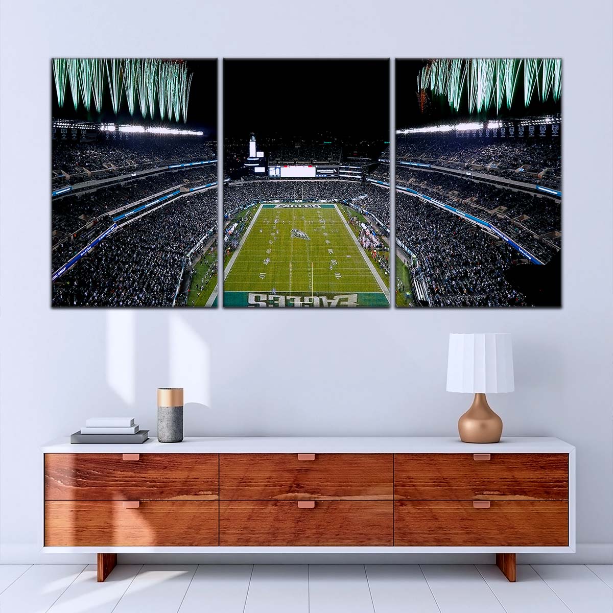 American Football Canvas Wall Art - AF5209 - Philadelphia Eagles - Night Game Atmosphere in the Stadium