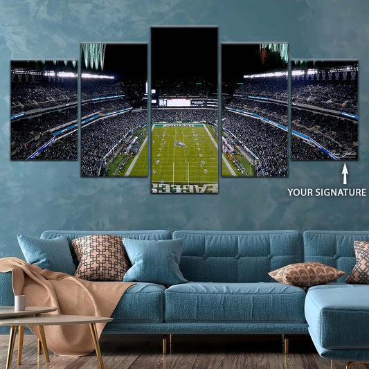 American Football Canvas Wall Art - AF5209 - Philadelphia Eagles - Night Game Atmosphere in the Stadium