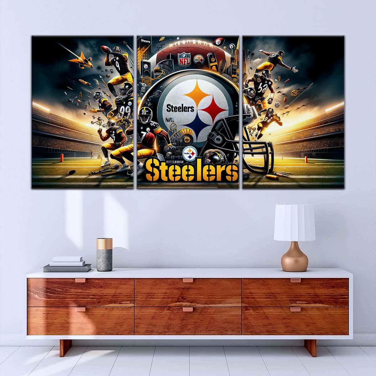 American Football Canvas Wall Art - AF5210 - Pittsburgh Steelers - NFL Teams