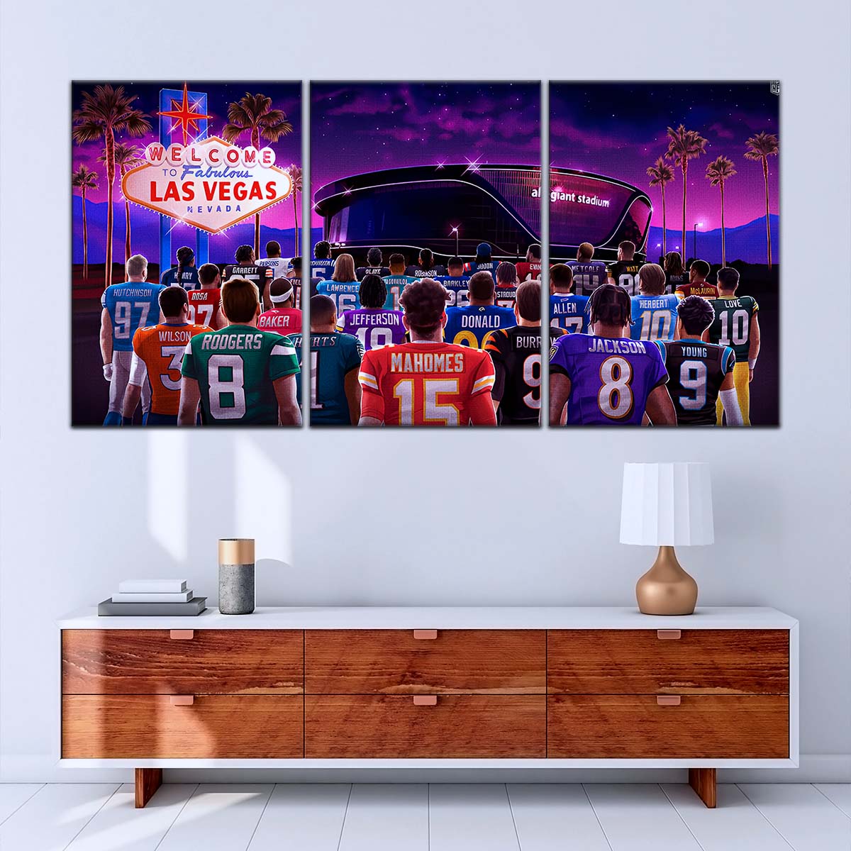 American Football Canvas Wall Art - AF5220 - Super Bowl - NFL Stars & Las Vegas Stadium - NFL Teams