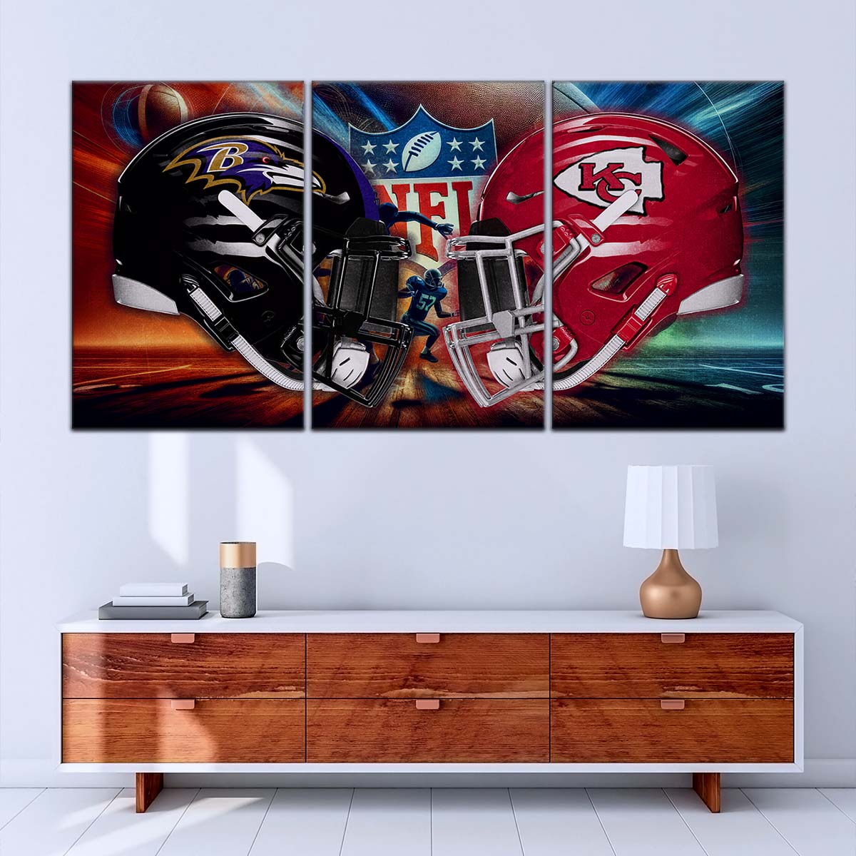 American Football Canvas Wall Art - AF5228 - Baltimore Ravens Vs Kansas City Chiefs - NFL Teams