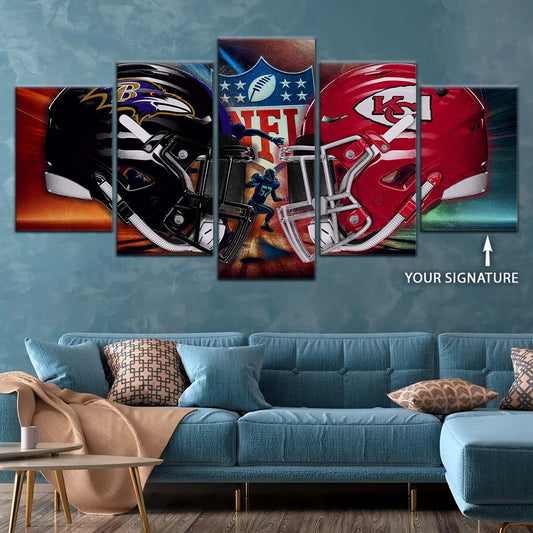 American Football Canvas Wall Art - AF5228 - Baltimore Ravens Vs Kansas City Chiefs - NFL Teams