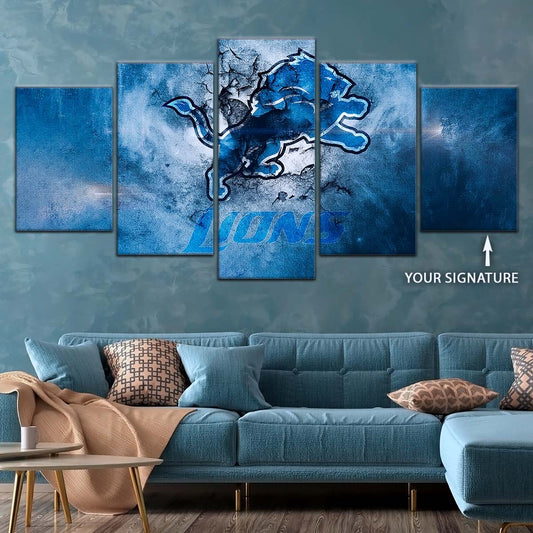 American Football Canvas Wall Art - AF5239 - Detroit Lions - NFL Teams