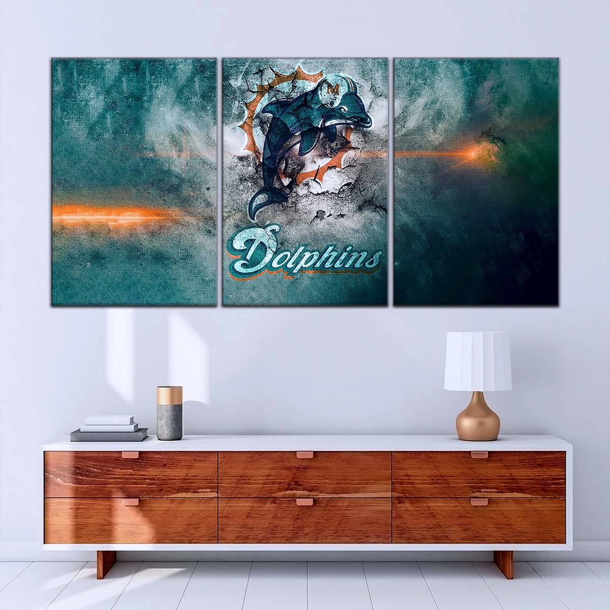 American Football Canvas Wall Art - AF5245 - Miami Dolphins - NFL Teams