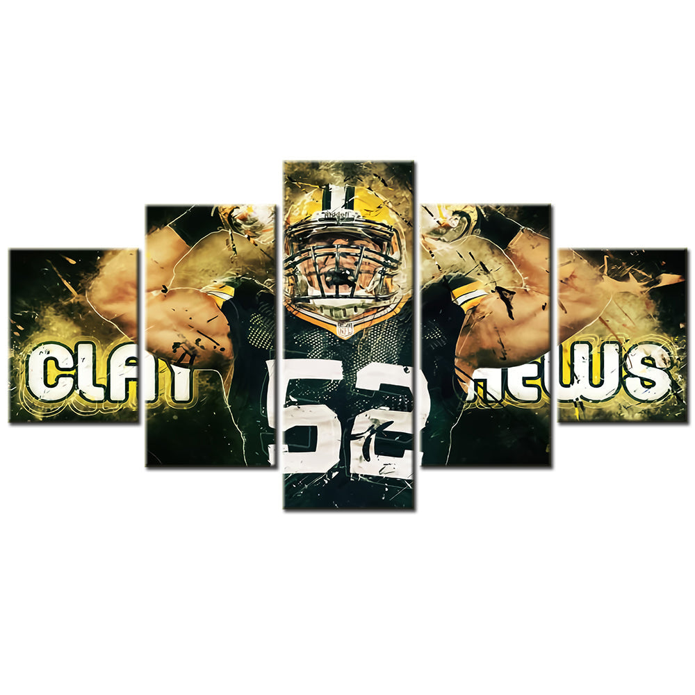 American Football Canvas Wall Art - AF5120 - Green Bay Packers - Clay Matthews - NFL Teams