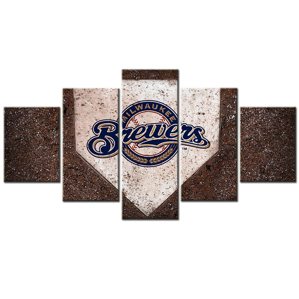Baseball - 5 Pieces Wall Art - BB5013 - Milwaukee Brewers - Baseball Poster - Baseball Canvas