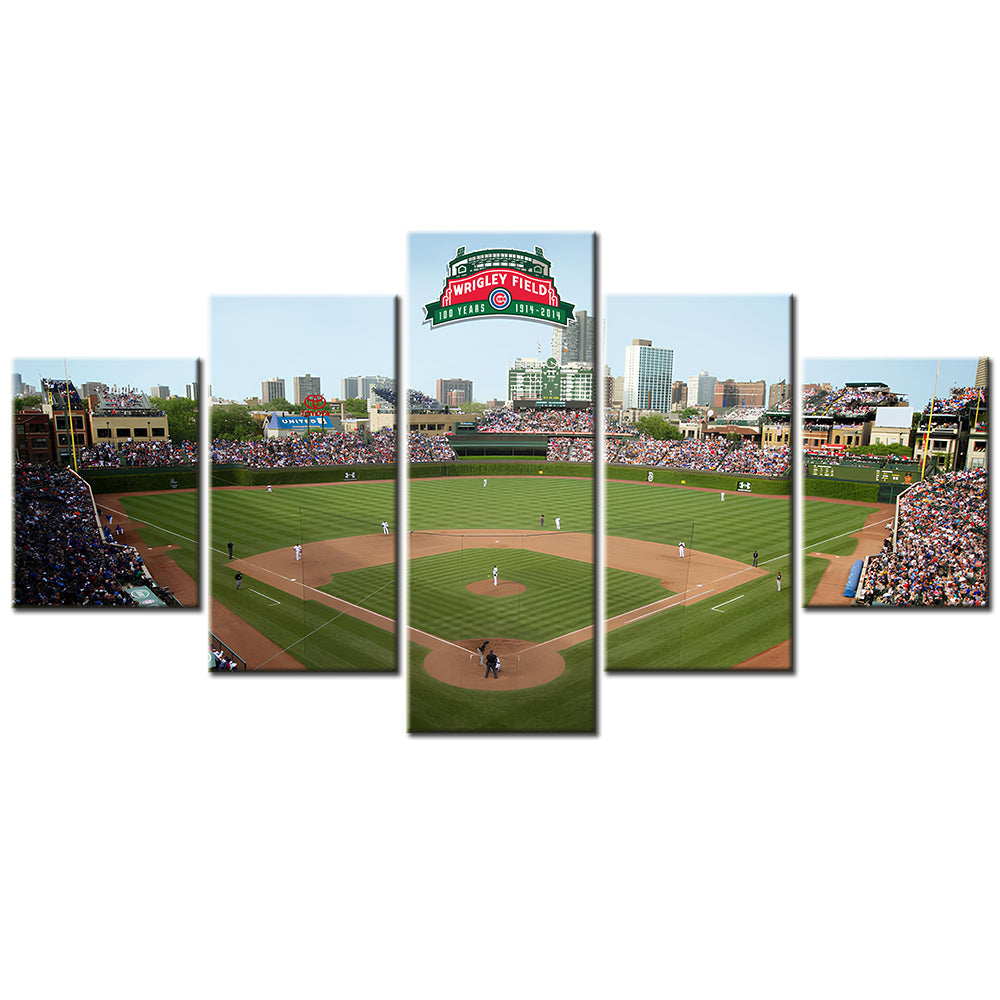 Baseball - 5 Pieces Wall Art - BB5016 - Wrigley Field - Home Of The Cubs - Chicago Cubs - Baseball Poster - Baseball Canvas