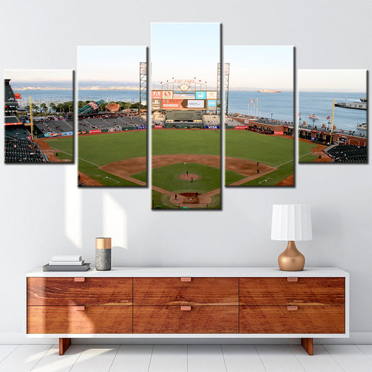 Baseball - 5 Pieces Wall Art - BB5021 - Oracle Park - Home of the San Francisco Giants - Baseball Poster - Baseball Canvas