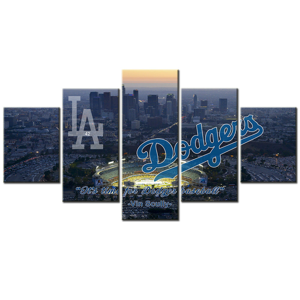 Baseball Canvas Wall Art - BB5003 - Los Angeles Dodgers - It's Time For Dodger Baseball