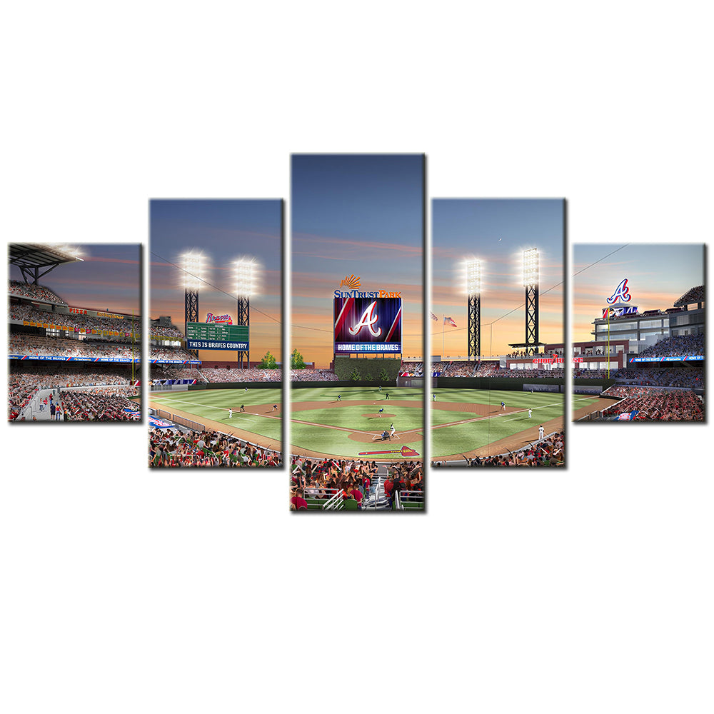 Baseball Canvas Wall Art - BB5015 - Atlanta Braves Baseball Stadium