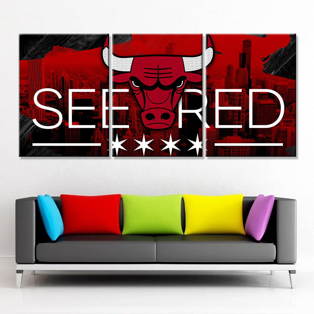 Basketball Canvas Wall Art - BK5026 - Chicago Bulls