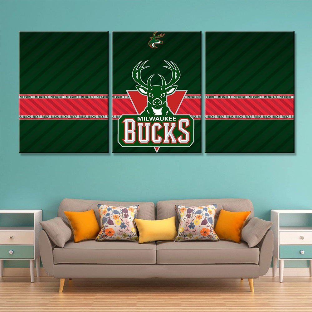 Basketball Canvas Wall Art - BK5034 - Milwaukee Bucks