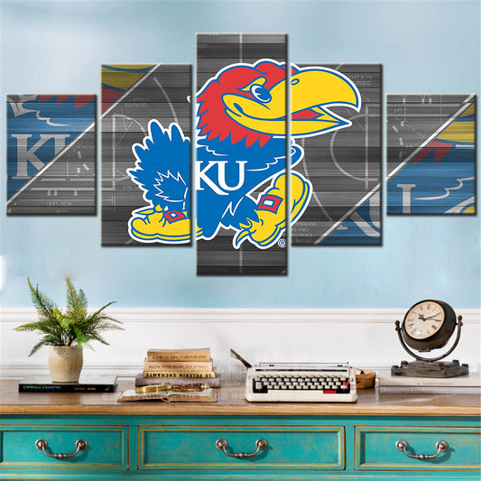 Basketball - 5 Pieces Wall Art - BK5020 - Kansas Jayhawks - Basketball Poster - Basketball Canvas