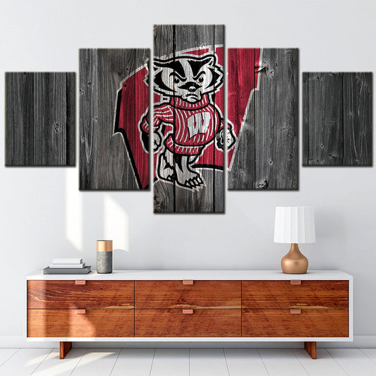 Basketball Canvas Wall Art - BK5022 - Wisconsin Badgers Men's Basketball