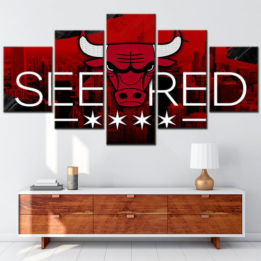 Basketball Canvas Wall Art - BK5026 - Chicago Bulls