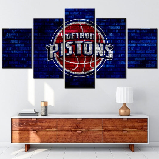 Basketball Canvas Wall Art - BK5030 - Detroit Pistons