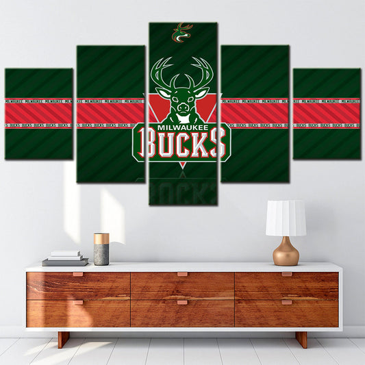 Basketball Canvas Wall Art - BK5034 - Milwaukee Bucks