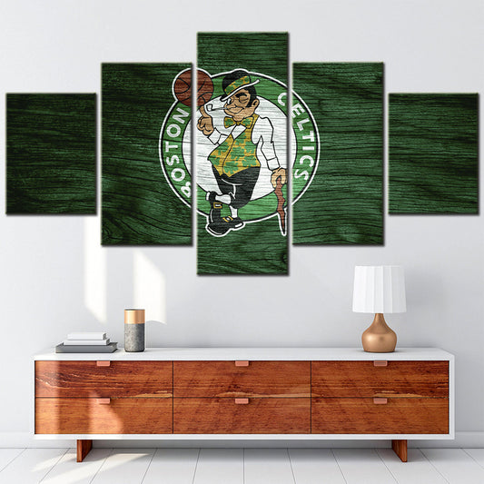Basketball Canvas Wall Art - BK5009 - Boston Celtics - Lucky the Leprechaun