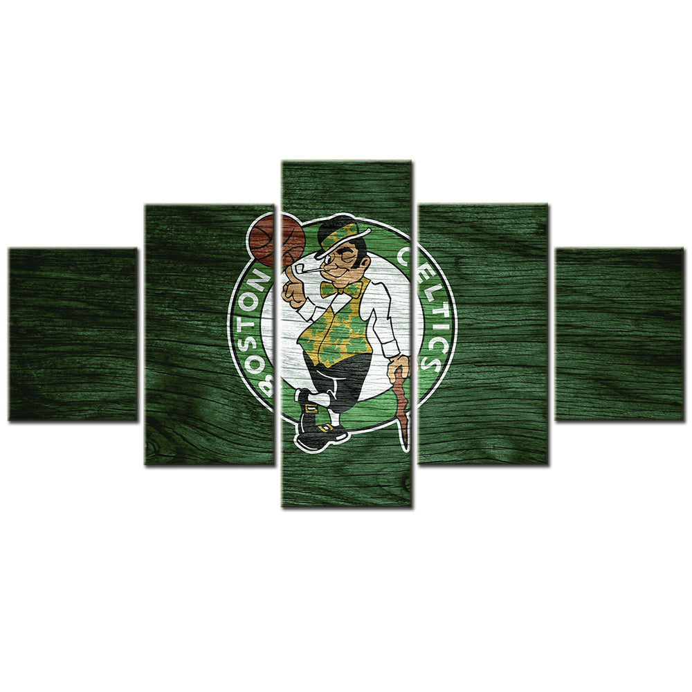 Basketball Canvas Wall Art - BK5009 - Boston Celtics - Lucky the Leprechaun