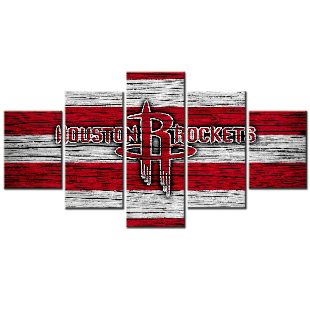 Basketball - 5 Pieces Wall Art - BK5012 - Houston Rockets - Basketball Poster - Basketball Canvas