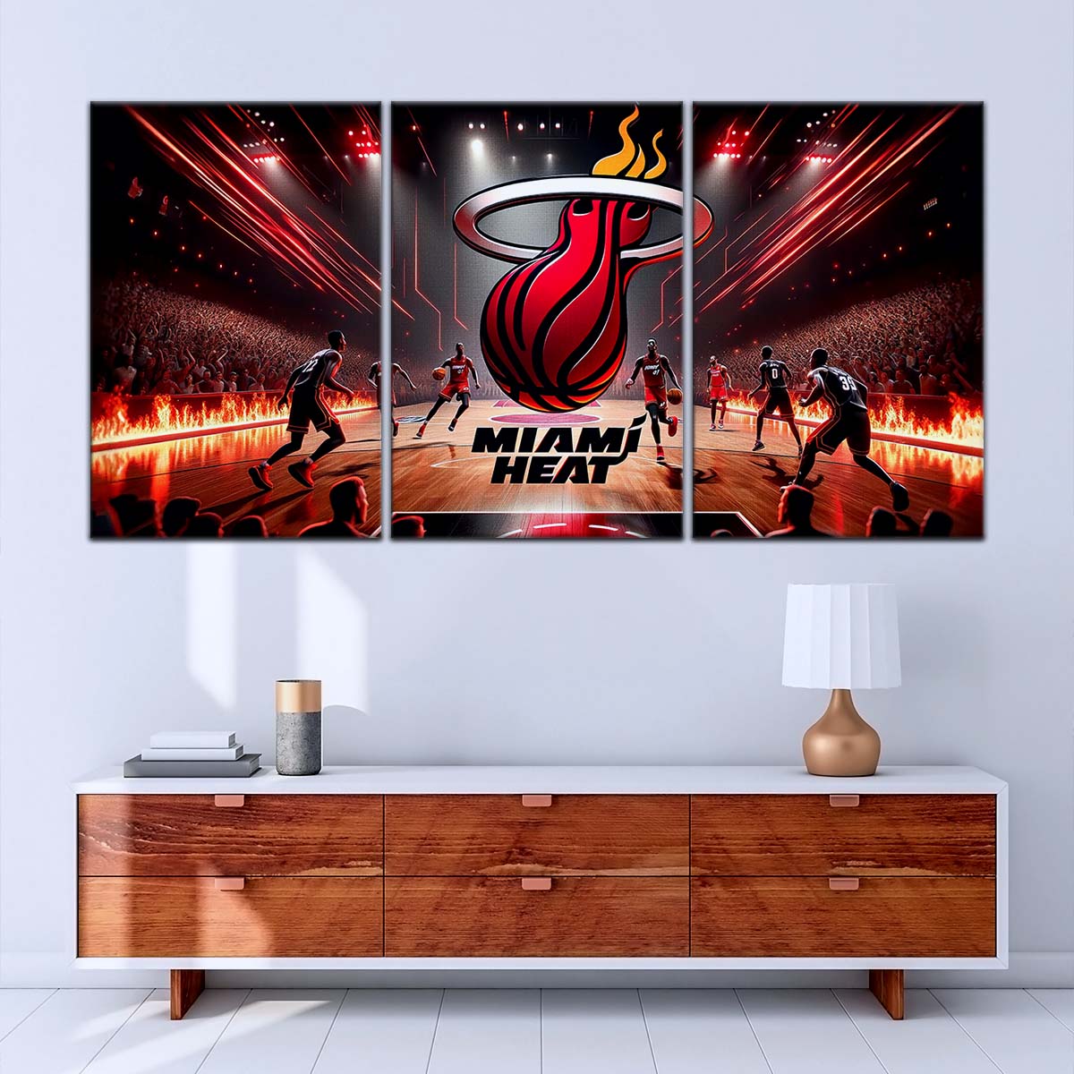 Basketball Canvas Wall Art - BK5044 - Miami Heat Basketball
