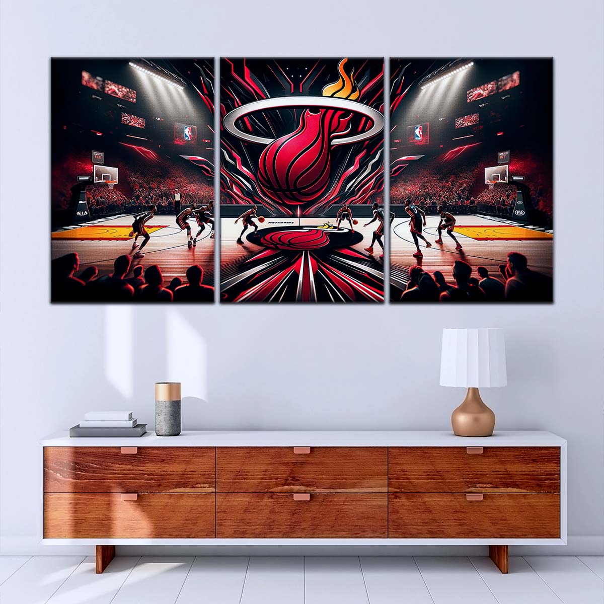 Basketball Canvas Wall Art - BK5045 - Miami Heat Basketball