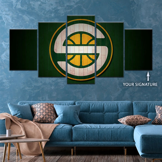 Basketball Canvas Wall Art - BK5060 - Seattle Supersonics Sports