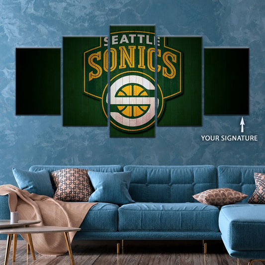 Basketball Canvas Wall Art - BK5061 - Seattle Supersonics Sports
