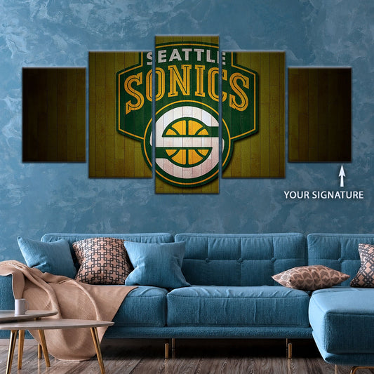 Basketball Canvas Wall Art - BK5063 - Seattle Supersonics Sports