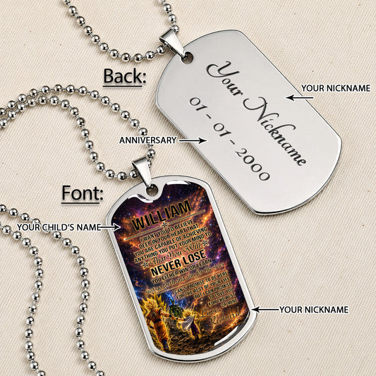 Dragon Ball Dog Tag Necklace - DRDL113 - Goku - Gohan - To My Son From Dad - Gift for DBZ Fans - Military Ball Chain
