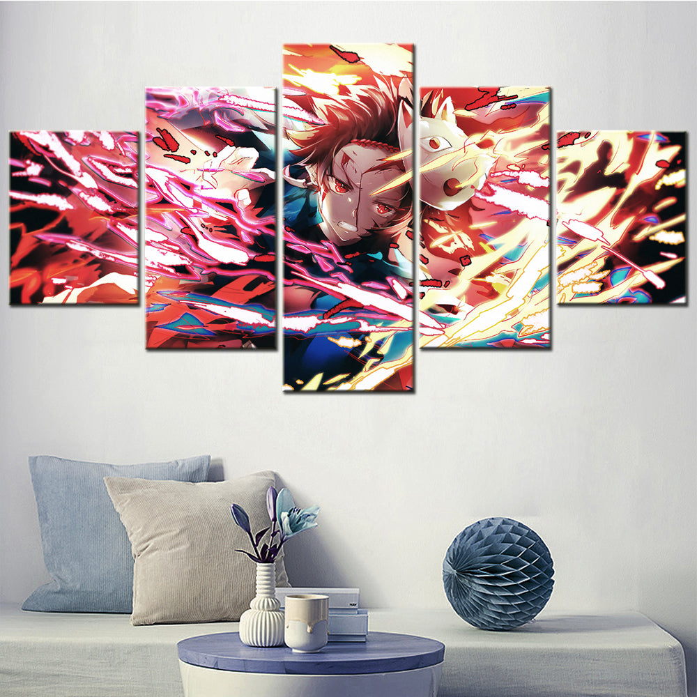 Demon Slayer - Kimetsu no Yaiba - 5 Pieces Wall Art - Kamado Tanjiro - Demon Slayer Poster - Demon Slayer Wall Art