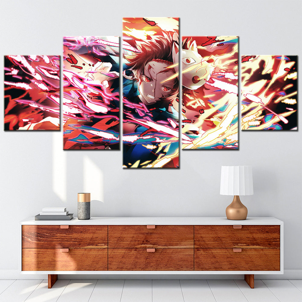 Demon Slayer - Kimetsu no Yaiba - 5 Pieces Wall Art - Kamado Tanjiro - Demon Slayer Poster - Demon Slayer Wall Art