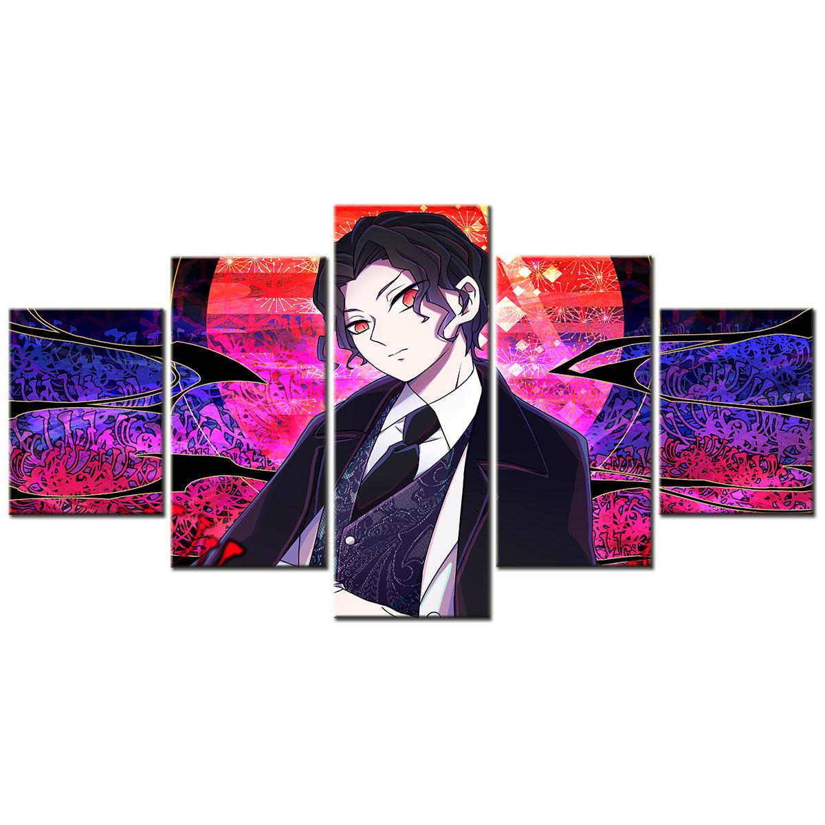 Demon Slayer - Kimetsu no Yaiba - 5 Pieces Wall Art - Kibutsuji Muzan - Demon Slayer Poster - Demon Slayer Wall Art