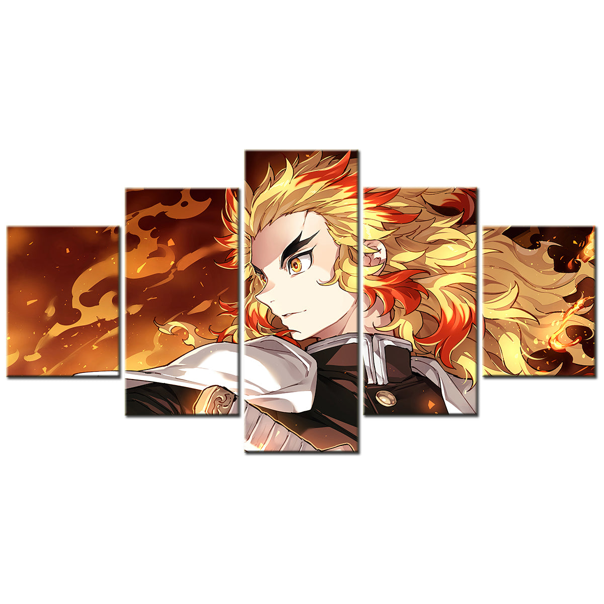 Demon Slayer - Kimetsu no Yaiba - 5 Pieces Wall Art - Kyojuro Rengoku 3 - Demon Slayer Poster - Demon Slayer Wall Art