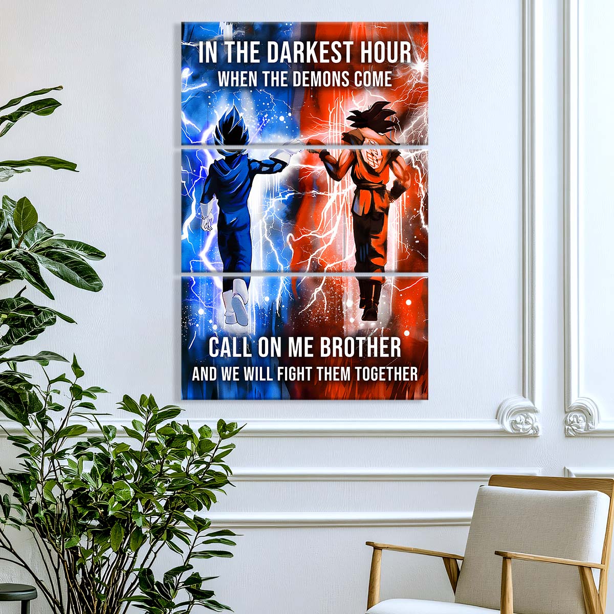 Dragon Ball - 3 Piece Wall Art - DR072 - Call On Me Brother - Goku - Vegeta - Dragon Ball Canvas