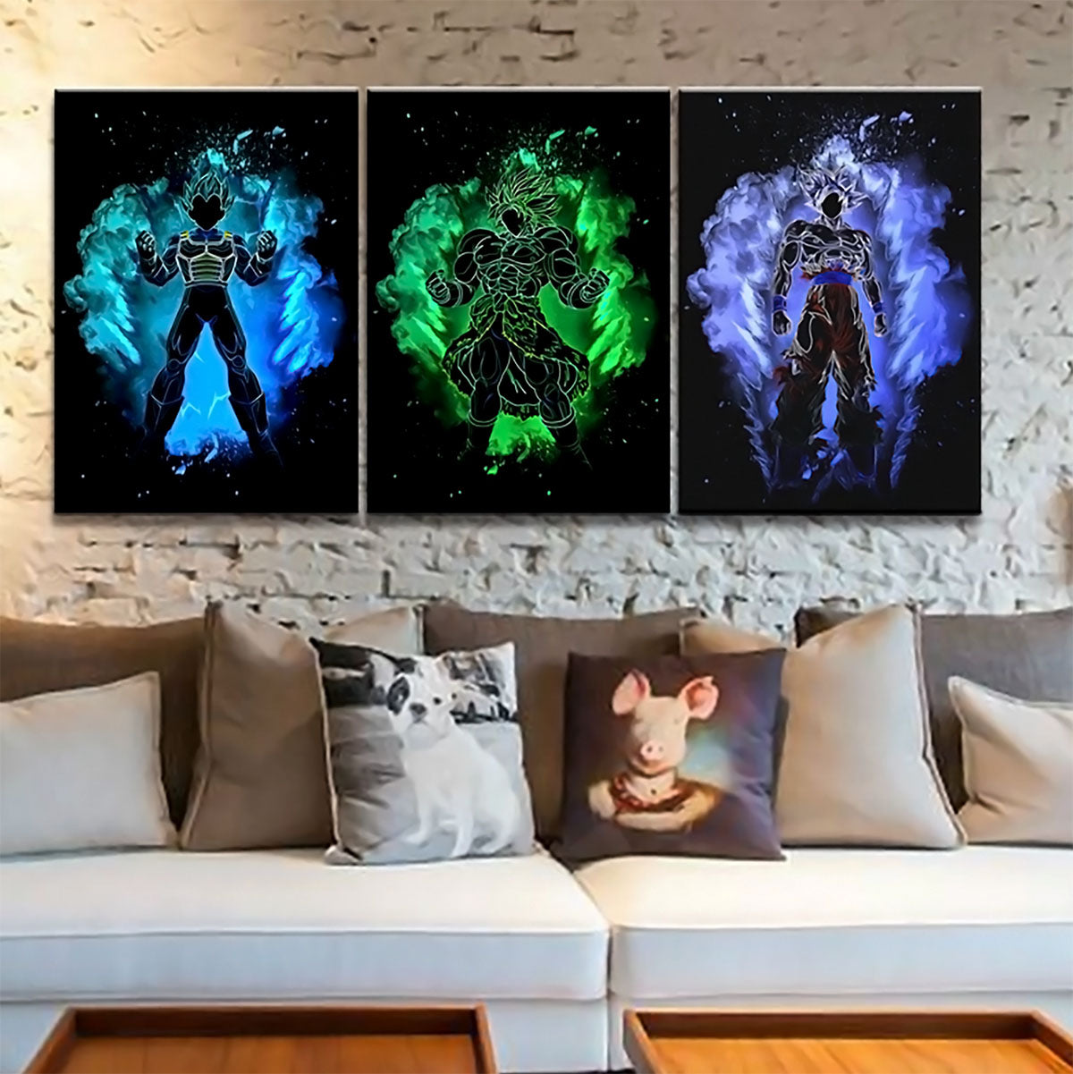 Dragon Ball - 3 Pieces Wall Art - Vegeta - Broly - Goku - Super Saiyan Blue - Mastered Ultra Instinct - Dragon Ball Poster - Dragon Ball Canvas
