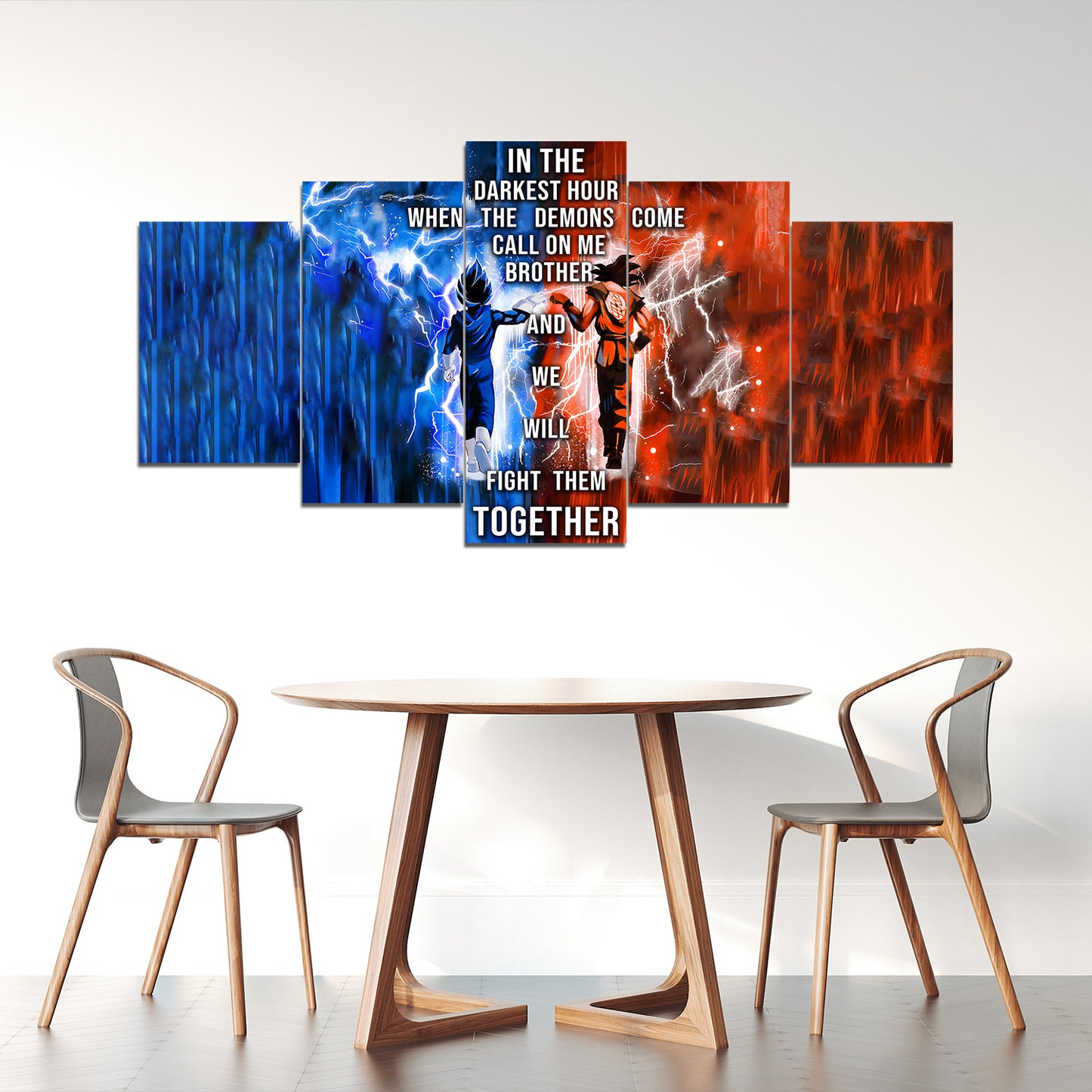 Dragon Ball - 5 Pieces Wall Art - Call On Me Brother - Goku - Vegeta - Dragon Ball Poster - Dragon Ball Canvas
