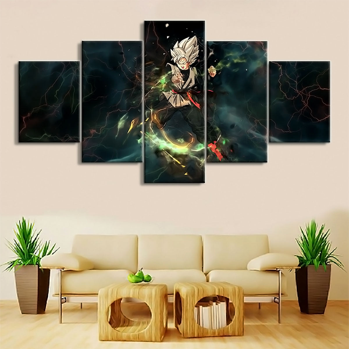 Dragon Ball - 5 Pieces Wall Art - Black Goku - Dragon Ball Poster - Dragon Ball Canvas