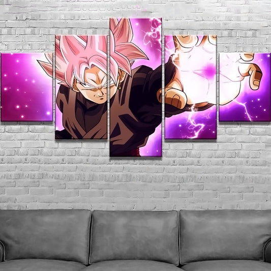 Dragon Ball - 5 Pieces Wall Art - Black Goku - Super Saiyan Rose - Dragon Ball Poster - Dragon Ball Canvas