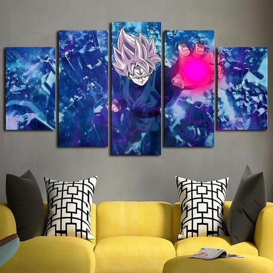 Dragon Ball - 5 Pieces Wall Art - Black Goku - Super Saiyan Rose - Dragon Ball Poster - Dragon Ball Canvas