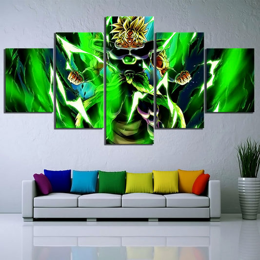 Dragon Ball - 5 Pieces Wall Art - Broly - Super Saiyan - Dragon Ball Poster - Dragon Ball Canvas
