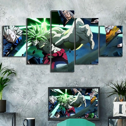 Dragon Ball - 5 Pieces Wall Art - Broly - Vegeta - Goku - Trunks - Dragon Ball Poster - Dragon Ball Canvas