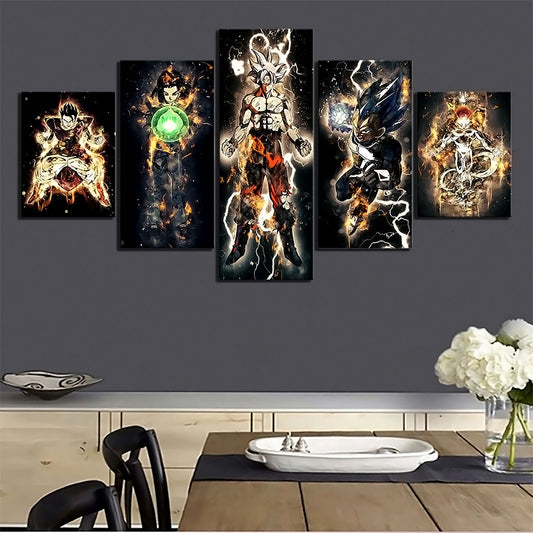 Dragon Ball - 5 Pieces Wall Art - Gohan - Androi 17 - Goku - Vegeta - Frieza - Dragon Ball Poster - Dragon Ball Canvas