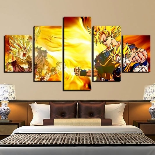 Dragon Ball - 5 Pieces Wall Art - Goku - Gohan - Super Saiyan - Dragon Ball Poster - Dragon Ball Canvas