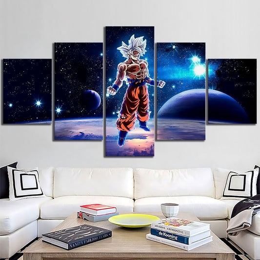 Dragon Ball - 5 Pieces Wall Art - Goku - Mastered Ultra Instinct - Dragon Ball Poster - Dragon Ball Canvas