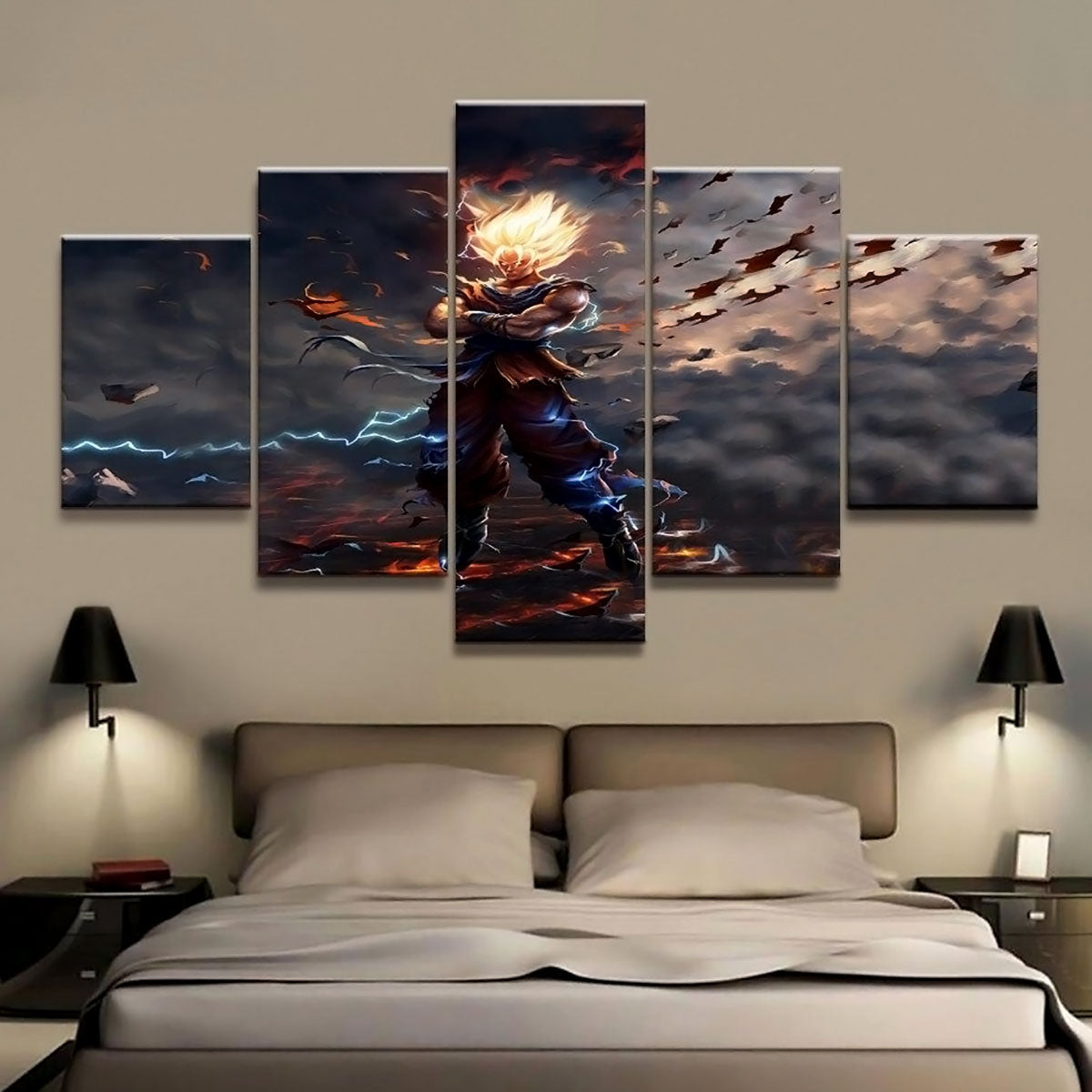 Dragon Ball - 5 Pieces Wall Art - Goku - Super Saiyan - Dragon Ball Poster - Dragon Ball Canvas