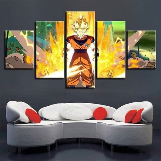 Dragon Ball - 5 Pieces Wall Art - Goku - Super Saiyan - Dragon Ball Poster - Dragon Ball Canvas