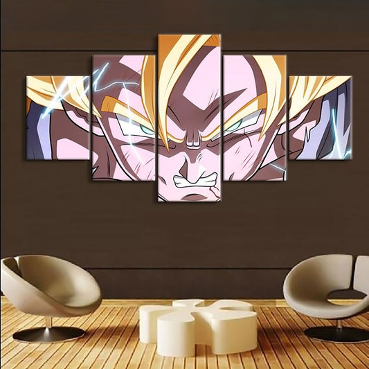 Dragon Ball - 5 Pieces Wall Art - Goku - Super Saiyan - Dragon Ball Poster - Dragon Ball Canvas